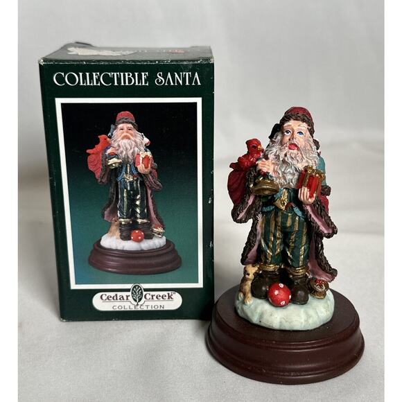 Cedar Creek Collection Collectible 4" Santa Figurine Kirkland’s Original Box - Picture 1 of 5